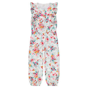 Combinaison longue à fleurs all-over avec volants 