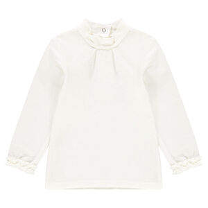 Sous-pull en maille fantaisie avec ruché au bout des manches 