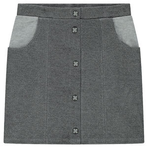 Junior - Jupe mi-cuisse avec boutons fantaisie sur le devant 