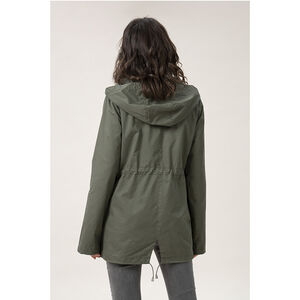 Veste de grossesse en toile avec capuche intégrée pour bébé 