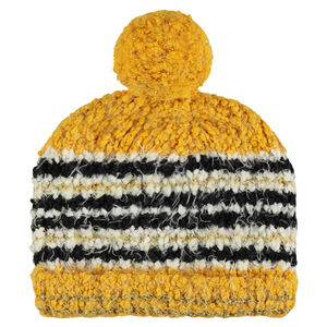 Bonnet en maille pop-corn avec pompon 