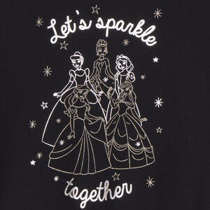 Sweat contrecollé à foil print princesses Disney fille 