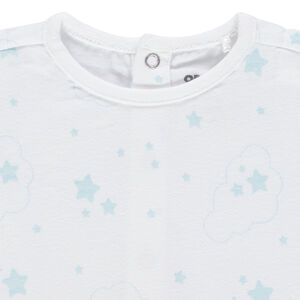 Ensemble avec t-shirt imprimé étoiles all-over et short bleu 