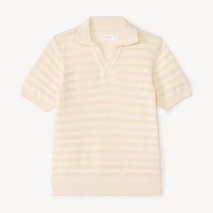 Polo manches courtes tricot fantaisie ajouré garçon 