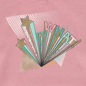 Sweat en molleton uni avec print géométrique en foil doré 