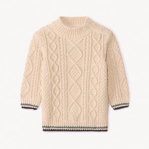 Pull en tricot torsadé et col montant pour bébé garçon 