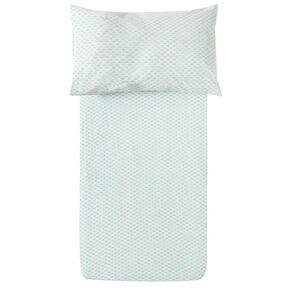 Drap housse en jersey imprimé bleu 60 x 120 cm 