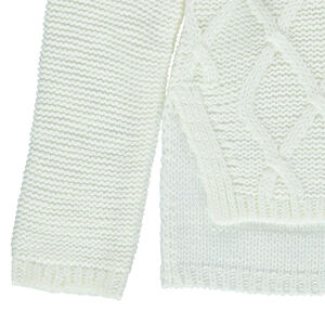 Pull en tricot avec jeu de mailles et coupe asymétrique 