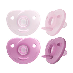 Lot de 2 sucettes silicone 0-6M Soothie rose 