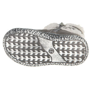 Bottines argent col fausse fourrure 