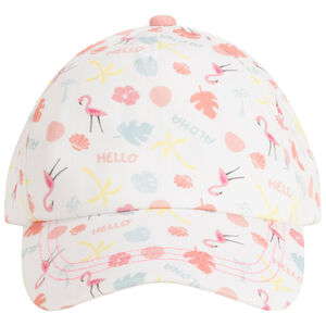 Casquette imprimé fantaisie flamants roses pour bébé fille 