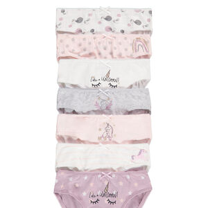Lot de 7 culottes en jersey print licorne fille 