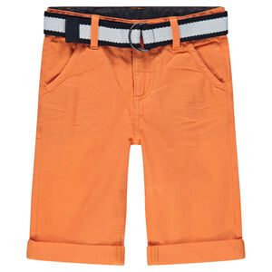 Bermuda en coton surteint avec ceinture amovible 