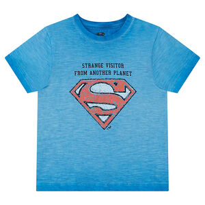 Tee-shirt manches courtes effet tie and dye avec print logo Warner Superman  