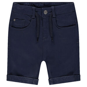 Bermuda en coton uni avec cordons de serrage 