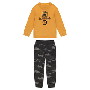 Jogging en molleton moutarde avec pantalon army 