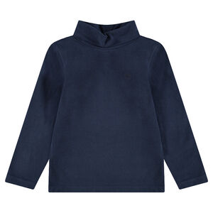 Junior - Sous-pull en jersey uni à col roulé avec logo brodé 