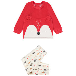 Pyjama de noël 2 pièces en velours pour bébé 