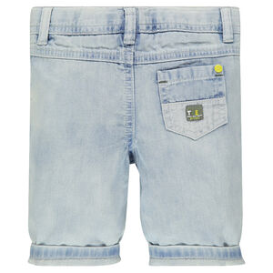 Bermuda en jeans effet used  
