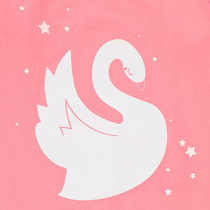 Pyjama long en jersey avec print cygne 