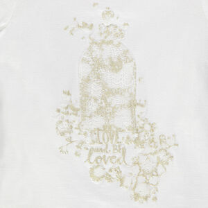 Tee-shirt manches courtes avec print doré 