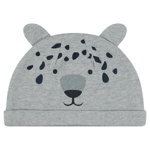 Bonnet en jersey avec oreilles cousues et détails tête de tigre printés 