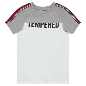 Tee-shirt manches courtes en jersey avec message printé 