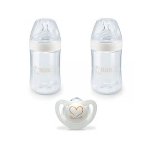 Pack de 2 biberons Nature sense 260 ml + 1 sucette Genius 