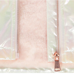Coupe-vent iridescent doublé sherpa duveteux pour bébé fille 