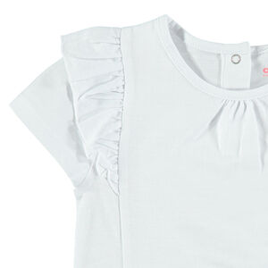 Tee-shirt à manches courtes volantées 