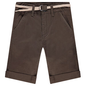 Bermuda en coton avec ceinture tressée amovible 