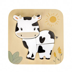 Puzzle en bois 4 pièces Vache 