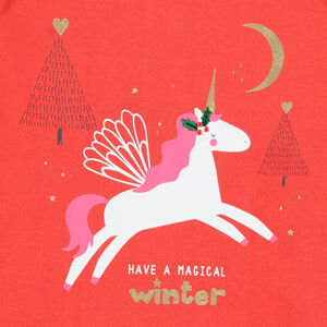 Sous-pull col cheminée en coton bio print esprit Noël 