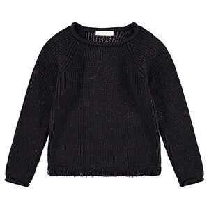 Junior - Pull en tricot mélangé de fil brillant avec franges 