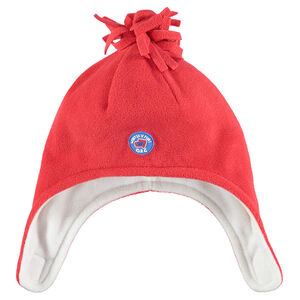 Bonnet péruvien en micropolaire avec pompon et badge 