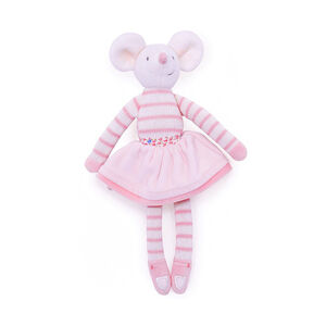 Peluche tricotée Meiya la souris 32 cm - Rose 