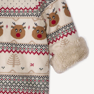 Pull manches longues imprimé Noël en jacquard pour bébé garçon 