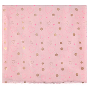 Chèche en voile de viscose avec coeurs et pois dorés 