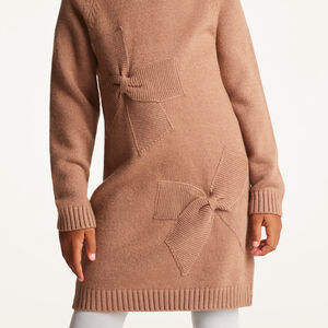 Robe tricot manches longues fille effet nœud 