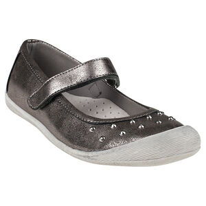 Babies argentées à scratch et rivets 