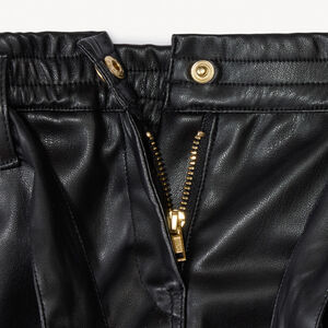Short uni en similicuir avec ceinture à nouer fille 