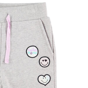 Pantalon de jogging en molleton avec badges Smiley 