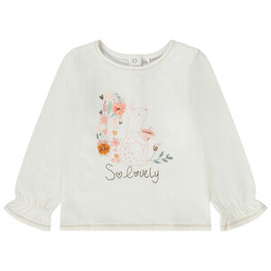 T-shirt manches longues en double jersey print fantaisie pour bébé fille 