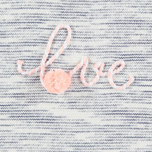 Robe manches courtes bi-matière avec inscription en cordelette 