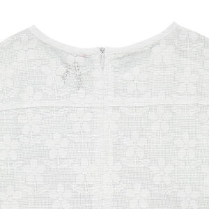 Tunique manches courtes en résille et dentelle à fleurs 