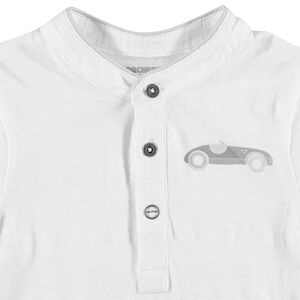 Polo manches courtes effet rayé avec voiture printée 