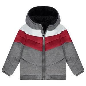 Doudoune matelassée doublée sherpa avec badge en twill 