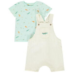 Ensemble 2 pièces avec t-shirt imprimé animaux pour bébé garçon 