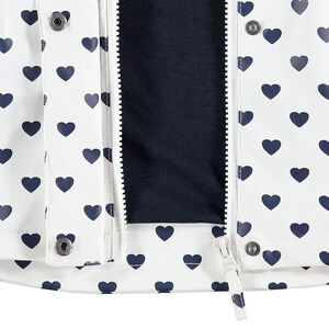 Coupe-vent en gomme avec imprimé coeurs all-over doublure jersey 