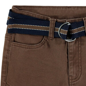 Pantalon en toile surteint à ceinture amovible pour enfant garçon 